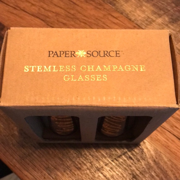 Set of 2 gold lettering stemless champagne glasses - Picture 2 of 3